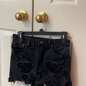 Short black jean shorts